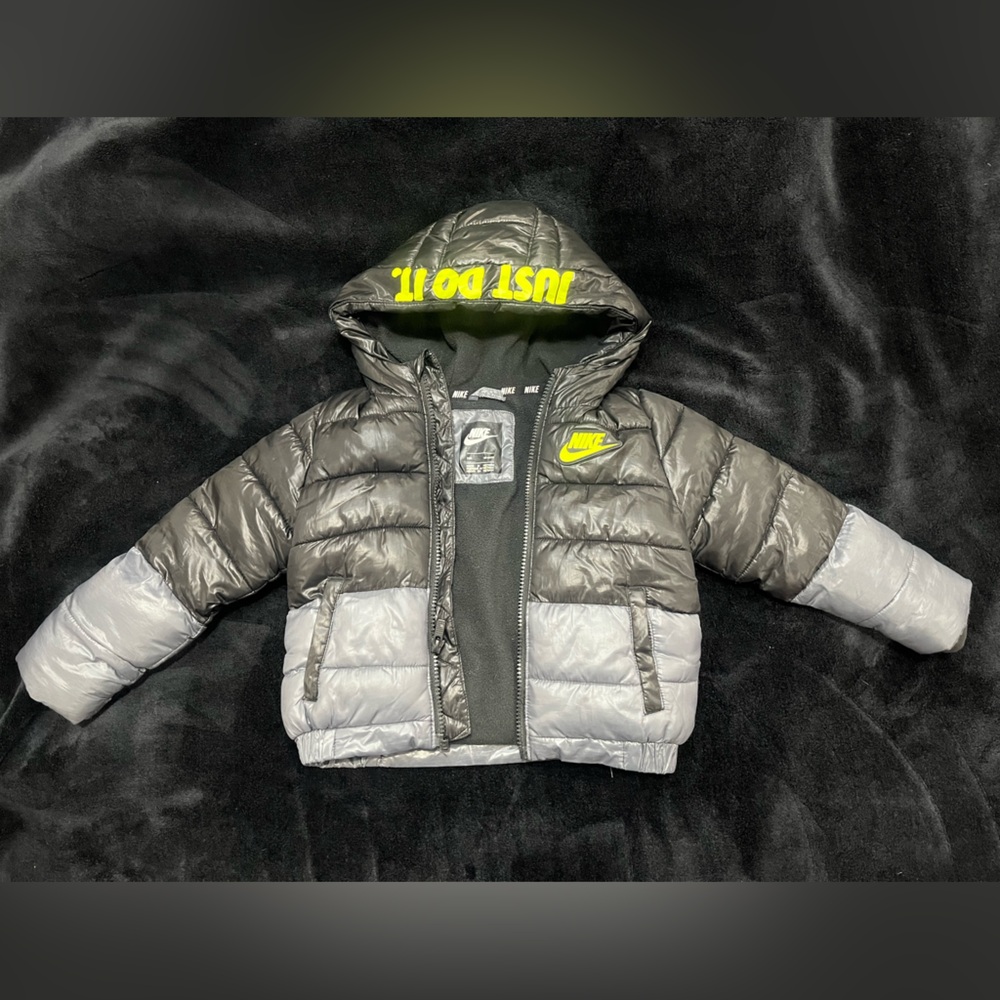 Nike Black and Gray Hooded Jacket